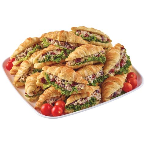 H-E-B Deli Party Tray - Cranberry Pecan Turkey Salad Croissant Sandwiches - Shop Standard Party Trays at H-E-B Wraps For Party, Rotisserie Turkey, Croissant Sandwiches, Deli Tray, Chicken Salad Croissant, Cranberry Turkey, Rotisserie Chicken Salad, Slider Sandwiches, Croissant Sandwich