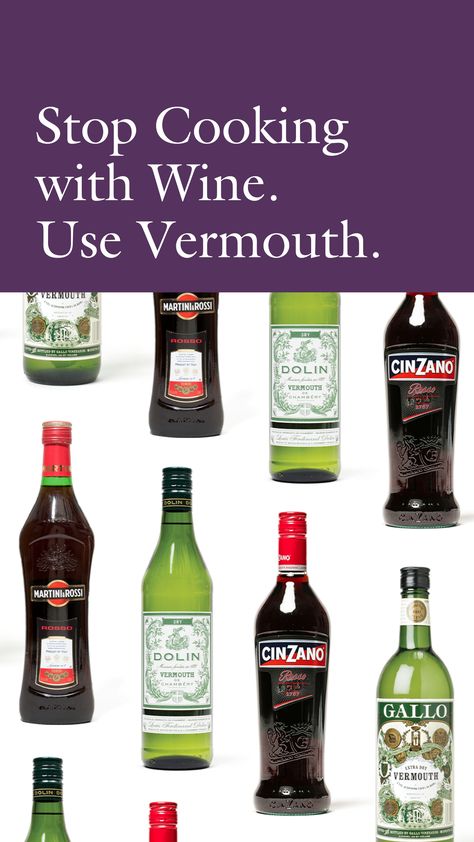 If you frequently find yourself pouring past-its-prime wine down your drain, we have a solution: Stop cooking with wine and start cooking with vermouth. Cooking With Vermouth, White Wine Substitute, White Wine Butter Sauce, Cooking With Wine, Recipes Only, Wine Butter, Pan Seared Steak, Dry Vermouth, Seared Steak