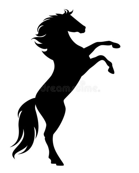 Rearing Horse Silhouette, Black Horse Painting Acrylic Easy, Horse Shilloutte, Horse Bucking Drawing, Mustang Horse Drawing, Horse Silhouette Printable, Black Mustang Horse, Horse Side View, Mustang Silhouette