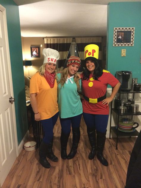 Halloween coustumes - snap crackle and pop Snap Crackle Pop, Halloween Coustumes, Halloween Costume, Halloween Party, Halloween Costumes, Diy Projects, Dress Up, Halloween, Hats