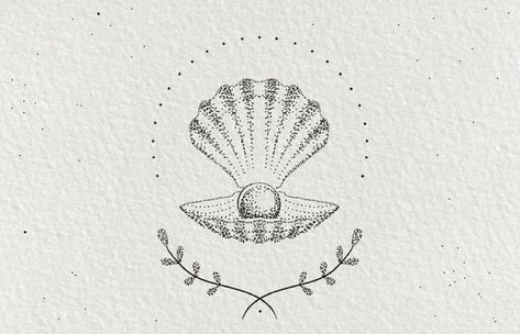 Shell Tattoo Ideas, Seashell Tattoo, Happy Tattoo, Pearl Tattoo, Shell Tattoo, Seashell Tattoos, Shell Tattoos, Animal Tattoo Ideas, Pearl Logo