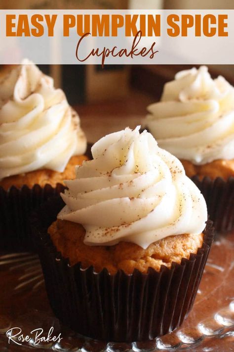 Doctored Cupcake Mix Recipes, Pumpkin Cupcakes With Cake Mix Easy, Pumpkin Spice Cupcakes Easy, Spice Cake Mix And Pumpkin, Pumpkin Cupcake Recipes, Cake Mix Cupcakes, Thanksgiving Cupcakes, Mini Bundt, Gourmet Cupcakes