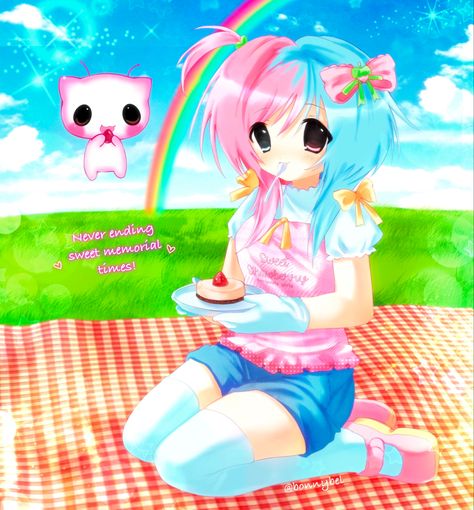 2000s anime moe art kawaii cutecore Kawaii Cutecore, Art Trade, Discord Server, Jelly, Rainbow, Anime, Instagram, Art, Kawaii