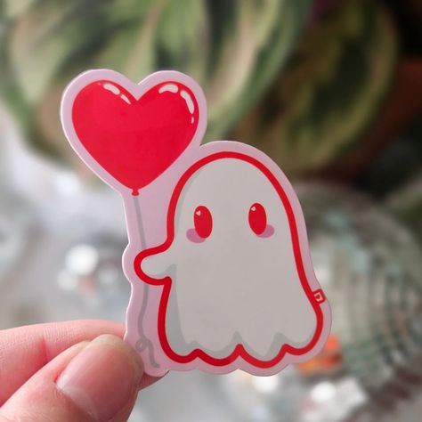 Will you be my boo 💖💌 #valloween #valentines #ghost #stickershop Balloon Ghost, Valentines Collection, My Boo, Journals Notebooks, Recyclable Packaging, Heart Balloons, Sticker Laptop, Mothers Day Crafts, Strong Adhesive