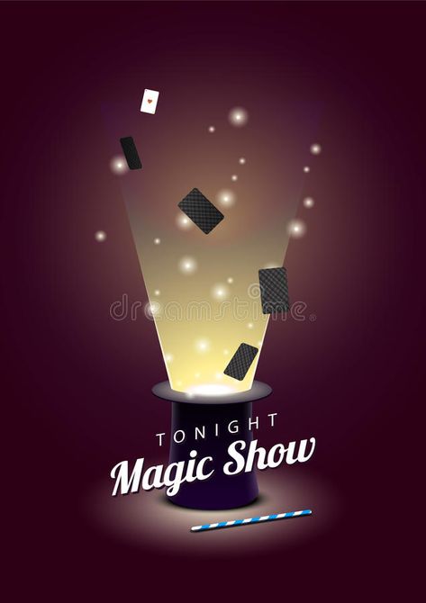 Magic Poster Design, Magic Hat Illustration, Magic Show Poster, Magic Wand Design, Magician Hat, File Illustration, Abstract Ideas, Beauty Entrepreneur, Gift Vector