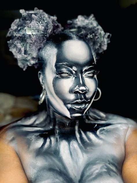 #makeuplover #makeup #beautyskincare #creativemakeupartist #sfxtutorial #sfxmakeupartist #makeupinspo shuffles #metal #metallicmakeup #chrome #chrome Metallic Makeup, Power Of Makeup, Black Women Makeup, Baddie Makeup, Editorial Makeup, Cosplay Makeup, Creative Makeup, Makeup Lover, Makeup Routine