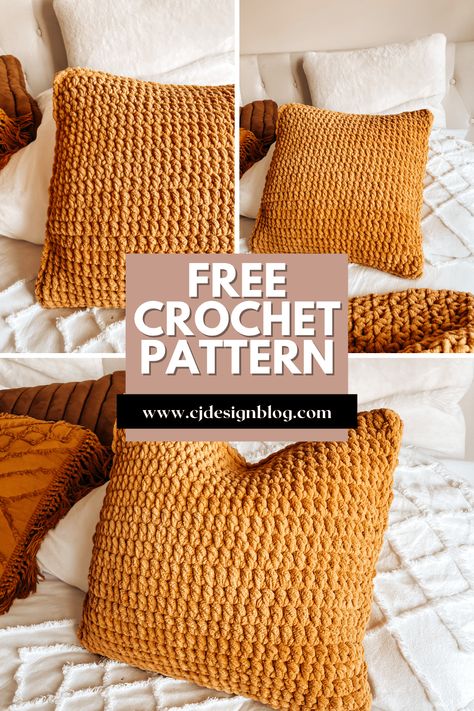 How to crochet a pillow – Beginner-friendly pattern - CJ Design Blog Crochet Granny Square Pillow, Crochet A Pillow, Cj Design, Throw Pillow Cover Pattern, Granny Square Pillow, Crochet Cushion Covers, Make Your Own Pillow, Crochet Cushion Pattern, Cushion Cover Pattern