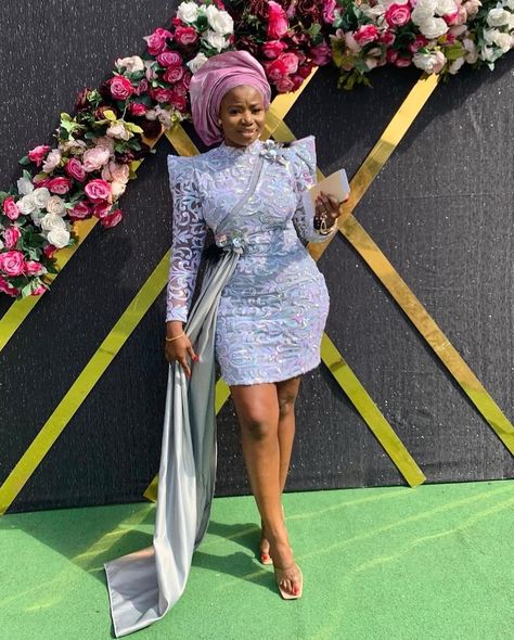 Ms Asoebi on Instagram: “Wedding guest @_zzainab12 at #TheksLovestory# dressed in @winbrightclothing” African Lace Dress, Asoebi Dress, Silver Ash, Dinner Gowns, Dress Dinner, Dinner Gown, Nigerian Lace Styles, Reception Gown, Lace Gown Styles