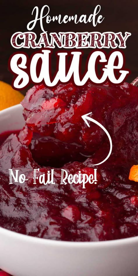 When it comes to preparing your favorite holiday meal, ditch the canned cranberry and make this easy homemade cranberry sauce instead. This holiday side dish is the easiest from scratch cranberry sauce ever! Best Homemade Cranberry Sauce, Fresh Cranberry Sauce, Best Cranberry Sauce, Easy Cranberry Sauce, Canned Cranberry Sauce, Homemade Cranberry Sauce, Homemade Sauce Recipes, Cranberry Sauce Recipe, Fluff Desserts