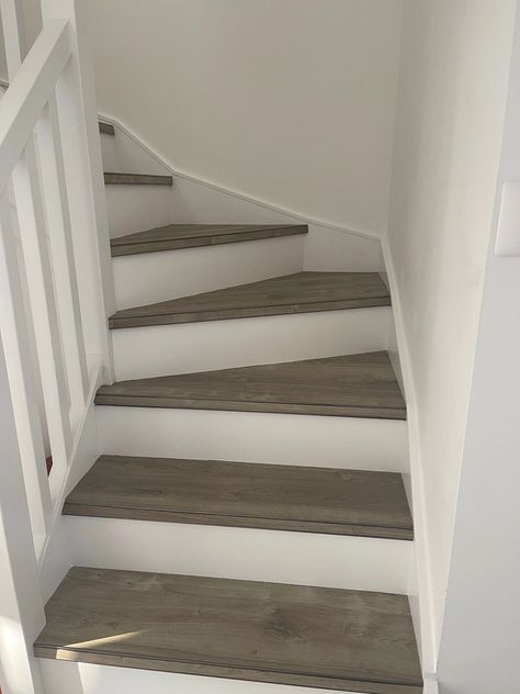 Amtico Luxury Vinyl Tile Treads with Stairrods Nosings - Case Study | Art of Flooring Tiles For Stairs, Amtico Flooring, Study Art, Vinyl Tiles, Luxury Vinyl Tile, New Build, Luxury Vinyl Flooring, Vinyl Tile, Luxury Vinyl