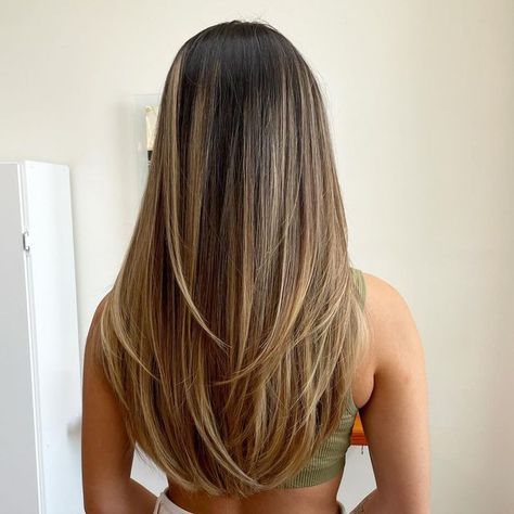 Shantel Seki Kim on Instagram: "I do love a soft layered haircut 😍" Long Hair Blended Layers, Long U Shaped Haircut, Rounded Haircut Long, Mid Back Haircut, Hipster Haircut Women, Hair With Light Layers, Light Layers Haircut Long, Haircuts From The Back, V Cut Hair With Layers Medium