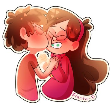 Mabel X Dipper, Dipper X Mabel, Garden Falls, Dipper And Pacifica, Fall Drawings, Gravity Falls Au, Desenhos Gravity Falls, Gravity Falls Fan Art, Cute Kiss