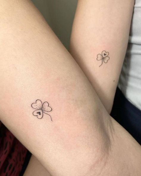 Matching Tattoos Love, Matching Tattoos Best Friends, Friends Matching Tattoos, 3 Friend Tattoos, Tattoos Best Friends, Best Friends Matching, Clover Tattoo, Tattoos Love, Tattoos For Best Friends