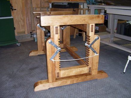 Adjustable Height Workbench. Adjustable Height Workbench, Build Your Own Garage, Workbench Height, Diy Bank, Tool Bench, Wood Magazine, Workbench Plans, Garage Work Bench, Woodworking Workbench