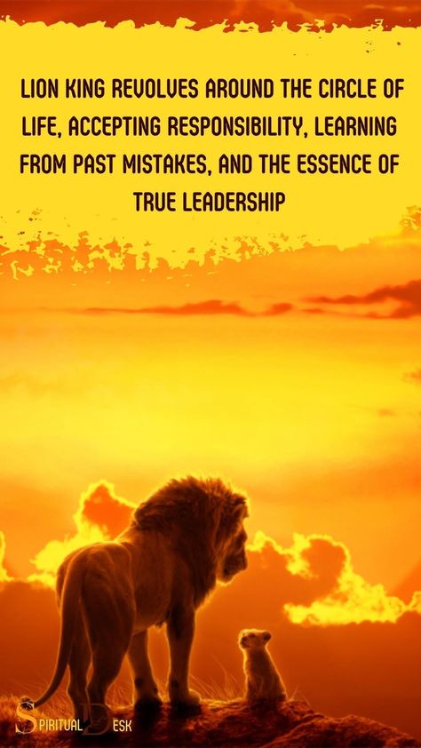 The spiritual meaning of Lion King revolves around the circle of life, accepting responsibility, learning from past mistakes, and the essence of true leadership. The Lion King, a popular Disney movie, offers profound spiritual meanings that go beyond mere animation. #offer #learning #neverstoplearning #animationlife #movie #lovemovies Spiritual Animals, Popular Disney Movies, Lion King Quotes, Lion King Movie, The Lion King 1994, Past Mistakes, Spiritual Animal, The Circle Of Life, Timon And Pumbaa