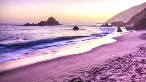 Purple sand beaches in Canada Pink Waterfall, Fantasy Beach, Travelling Ideas, Have A Great Vacation, Purple Beach, Sand Collection, Beach Inspo, Colored Sand, California Travel Road Trips