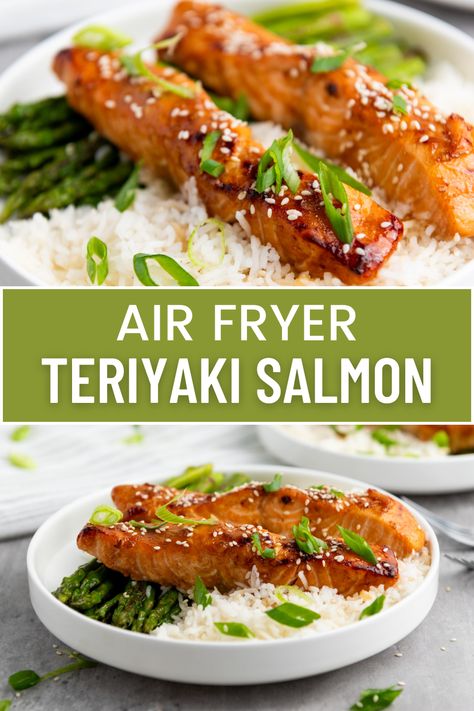 Learn how to make Air Fryer Teriyaki Salmon - a healthy, protein-packed meal that comes together SO easily and quickly in the air fryer! Weeknight Dinners For Picky Eaters, Teriyaki Salmon Bites, Fun Family Meals, Air Fryer Healthy Recipes, Dinners For Picky Eaters, Dinners For Family, Salmon Teriyaki Recipe, Delicious Air Fryer Recipes, Healthy Family Meal