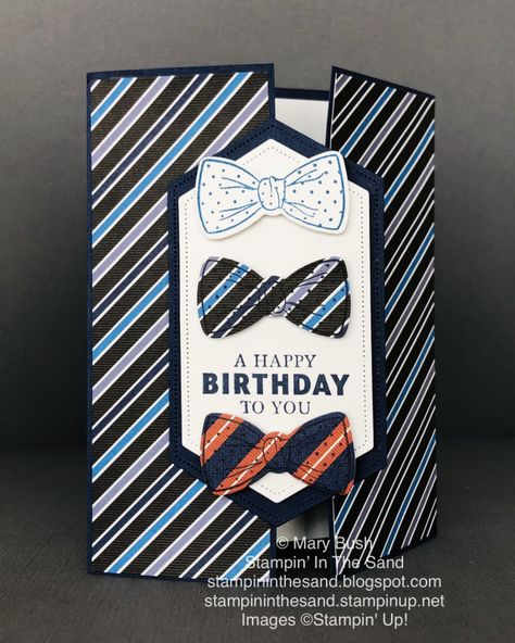 Happy Birthday Handsomely Suited Gate Fold Handsomely Suited Cards, Stampin Up Birthday Cards, Gift Cards Money, Suit Card, Masculine Birthday Cards, Birthday Cards For Men, Fancy Fold Cards, Birthday Cards Diy, Stamping Up Cards