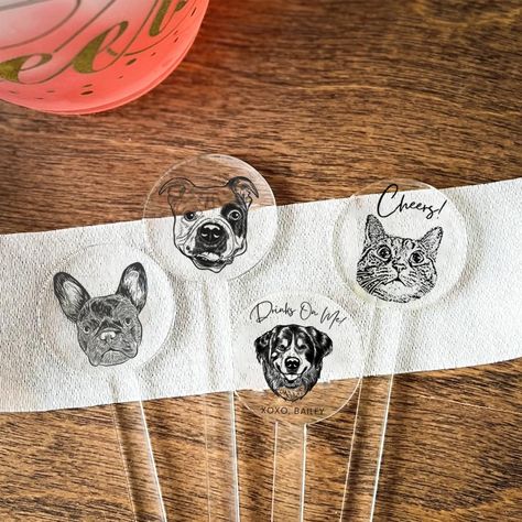 PRICES MAY VARY. Personalized Touch: Feature your pet's actual photo, adding a unique and sentimental element to your drinkware collection. High-Resolution Prints: High-quality photo printing ensures clear, vibrant, and detailed images of your beloved pet. Durable and Long-Lasting: Crafted from sturdy acrylic material, these stirrers are built to withstand repeated use and remain in excellent condition. Perfect for Any Occasion: Ideal for both everyday use and special events such as parties, gat Dog Stir Sticks Wedding, Dog Stir Sticks, Dog Drink Stirrers Wedding, Incorporate Pet Into Wedding, Wedding Pet Ideas, Wedding Souvenirs For Guests, Unique Bridal Party Gifts, Wedding Details Unique, Wedding Stirrers