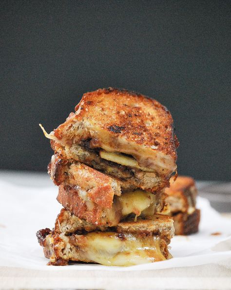 Grilled Cheese with Fig Butter and Apple – Life is but a Dish Table Setting With Food, Sandwich Croissant, Fancy Grilled Cheese Sandwiches, Darius Cooks, Self Care Recipes, Christmas Eve Meal, Gourmet Grilled Cheese Sandwich, Savory Apple Recipes, Fig Butter