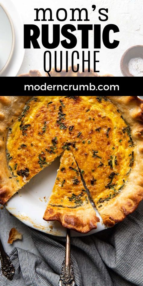 Quiche is a wonderful dish to make for a special breakfast or brunch. This is a basic quiche recipe but you can be creative and add extra ingredients to it, it's very versatile. It's meant to be perfectly imperfect and rustic, no need to be fancy when you prepare the homemade crust. Homemade Quiche Crust, Quiche Crust Recipe, Basic Quiche, Basic Quiche Recipe, Quick Quiche, Quiche Crust, Crumb Recipe, Homemade Crust, Special Breakfast