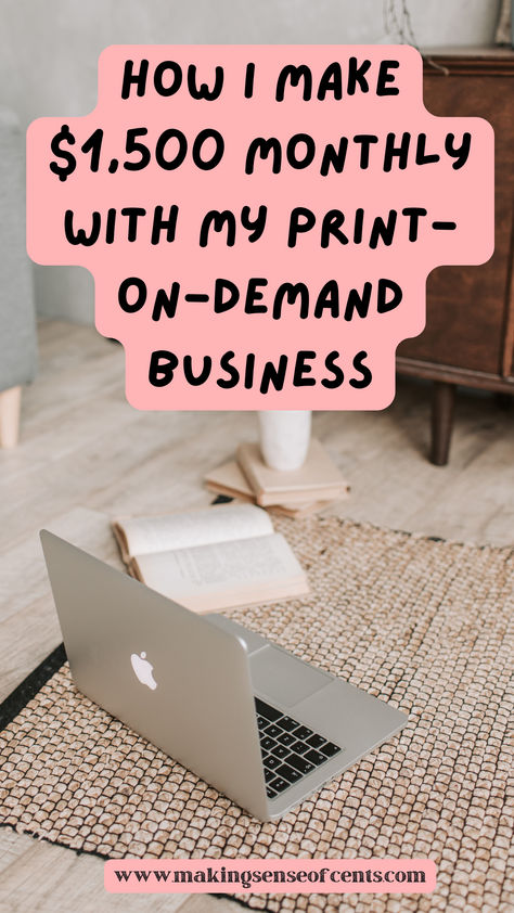 Find out how I make $1,500 a month with my print-on-demand business here. Etsy Pod Business, Starting A Print On Demand Business, How To Start Print On Demand Business, Print On Demand Business Ideas, Etsy Print On Demand, How To Start A Print On Demand Business, Printful Business, How To Start A Business, Homestead Organization