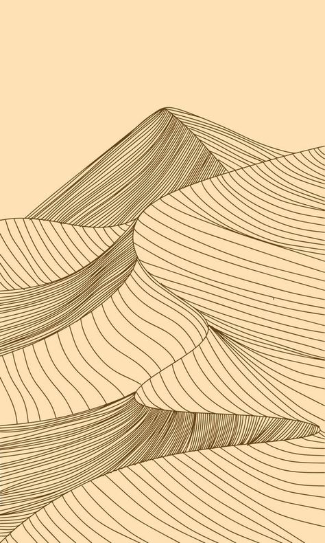 A drawing of a desert with a mountain range in the background. Sand Illustrations, Desert Vector, Desert Waves, Graphic Mountain, Desert Drawing, Mountains Illustration, Mountains Drawing, Illustration Mountain, Cold Desert