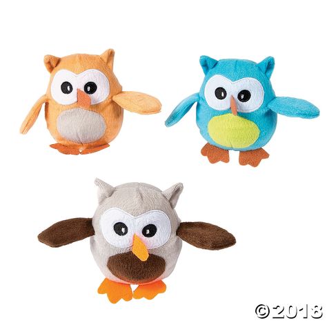 Plump+Stuffed+Owls+-+OrientalTrading.com Owl Party Favors, Woodland Party Theme, Owl Birthday Parties, Pets Preschool Theme, Bird Barn, Owl Birthday, Harry Potter Birthday Party, Owl Party, Owl Theme