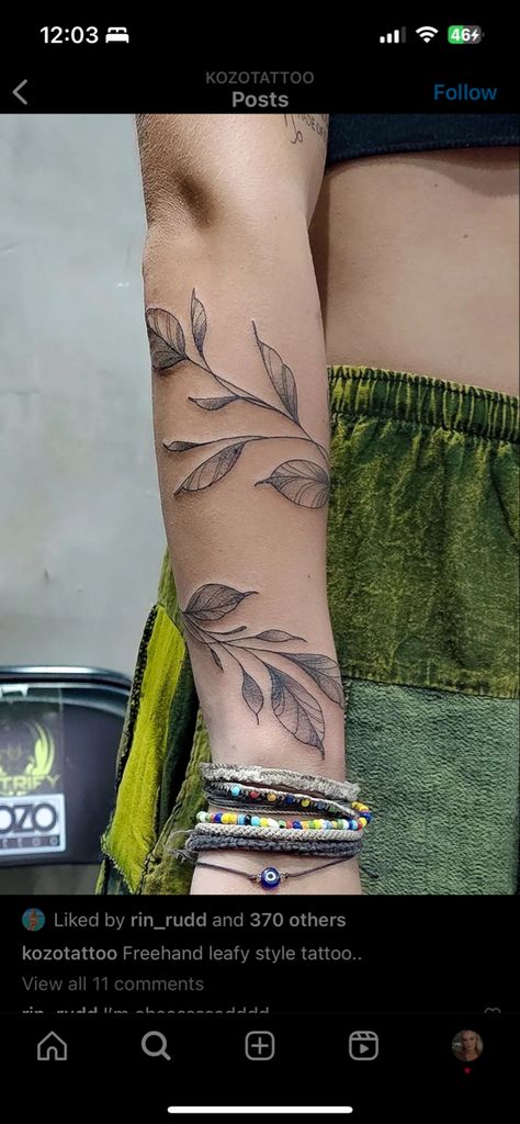 Leaf Wrap Tattoo, Wrap Tattoo, Forearm Tattoo, Travel Tattoo, New Tattoos, Tattoos