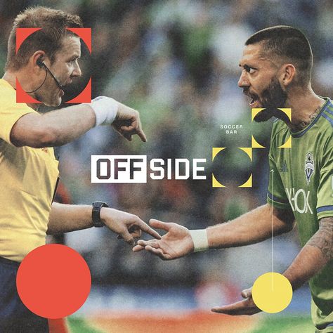 Offside Soccer Bar by Alex Anderson on Dribbble Group Appetizers, Sport Bar, Jersey Fashion, Be Focused, Bar Logo, Sports Graphics, Soccer Games, Sports Bar, D B