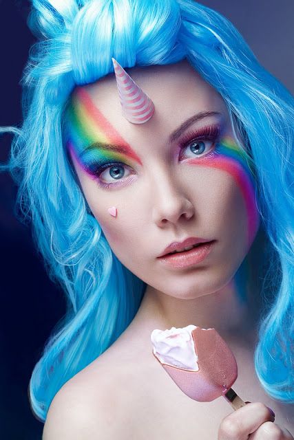 Unicorn Makeup Tutorial, Diy Unicorn Costume, Costume Makeup Tutorial, Unicorn Makeup Halloween, Scarecrow Halloween Makeup, Halloween Maquillage, Halloween Costumes Scarecrow, Scarecrow Makeup, Halloween Make-up Looks