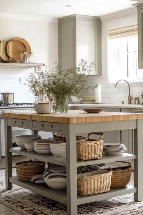 31 Kitchen Island Ideas To Transform Your Cooking Space Mini Island Kitchen, Unique Kitchen Island Ideas, Mini Kitchen Island, Rustic Kitchen Island Ideas, Contemporary Farmhouse Kitchen, Downstairs Kitchen, Unique Kitchen Island, Kitchen Island Furniture, Best Kitchen Island