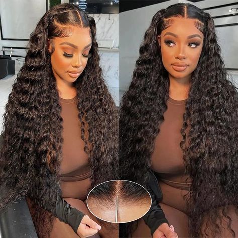 PRICES MAY VARY. 【10A Human Hair Wig Glueless 】100% unprocessed brazilian virgin human hair, cut from young girls directly, soft and bouncy, no odor, an be dyed & bleached as your own hair, 200 density 7x5 deep wave hd lace front wigs human hair, no tangle, shedding free. 【7x5 Glueless Wigs Human Hair】Upgrade 7x5 deep wave lace front wigs ear to ear full rectangle lace, large lace space allowing you make free part hairstyles. Lace is handmade by professional craftsmen.Can Be Dyed & Bleached and Natural Curly Wig, Hair Tape, Glueless Wig, Curly Human Hair Wig, Ombre Wigs, Colored Wigs, Body Wave Wig, Lace Closure Wig, Short Wigs