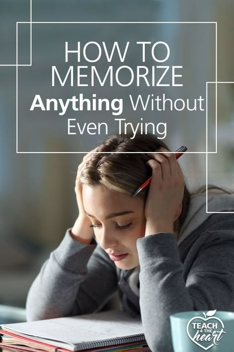 Are you or your students having issues memorizing? Try the whole method to easily memorize content! Whether you have elementary students or high school students, they will benefit from this memorization technique no matter what they are trying to memorize! Find out about the whole method and get extra tips at https://teach4theheart.com/how-to-memorize-anything-without-even-trying/ How To Memorize Scripts, How To Memorize Anything, Memorising Tricks, How To Memorize Faster, Memorization Hacks, Memorizing Tips, Memorization Techniques, Exam Study Tips, Best Study Tips