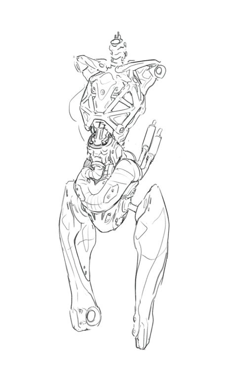 Mechanical Drawings Sketches, Robot Anatomy, Cyberpunk Sketch, Mecha Aesthetic, Mech Sketch, Robotic Art, Robot Reference, Robots Art, Robot Design Sketch