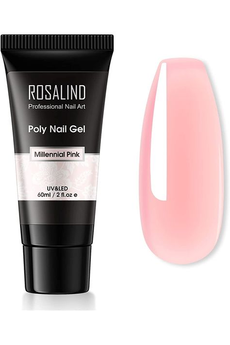 ROSALIND 60g Poly Nail Gel Millennial Pink Color, Pink Poly Extension Gel Jelly Color Poly Builder Nail Quick Building Acrylic Nails?Poly Extension Gel Poly Thickening Nail Art Trendy Beauty Gift Street Swag, Professional Nail Art, Womens Nails, Uv Led, Beauty Gift, Jelly, Pink Color, Beauty And Personal Care, Gel Nails