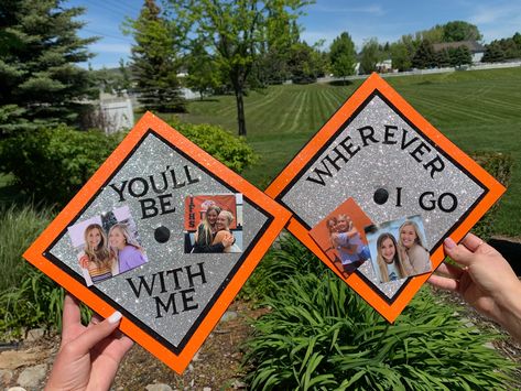 Matching Caps For Best Friends, Best Friend Cap Ideas For Graduation, Graduation Cap Designs Soccer, Grad Cap Ideas Best Friends, Graduation Cap Designs For Best Friends, Bestie Graduation Caps, Couple Graduation Caps, Trio Graduation Caps, Matching Caps For Graduation