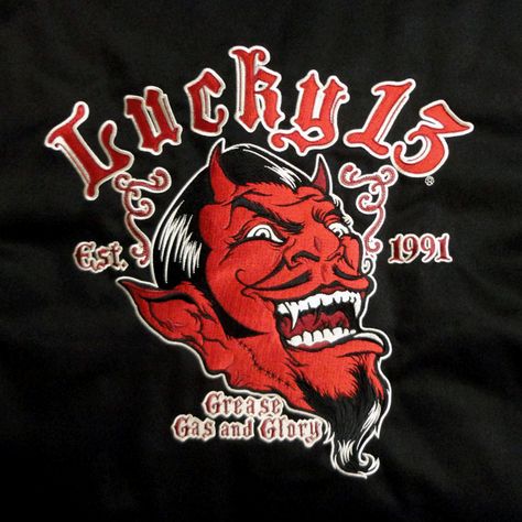 Lucky 13 Devil Face, Rockabilly Art, Rock N Roll Style, Lucky 13, Ange Demon, Red Devil, Garage Art, Demon Art, Japanese Embroidery