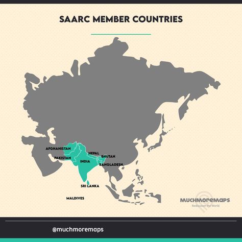 SAARC Countries Follow us @muchmoremaps to rediscover the world #maps #dailymaps #mapoftheworld #mapper #worldmaps #cartogram #selfmademaps #mapdesigns #geography #geographymaps #flags #countries #mapping #mapstagram #mapsdaily #mapfeed #countrymaps #countryflags #nationmaps #mapsnation #muchmoremaps #rediscovertheworld #afghanistan #pakistan #india #nepal #bhutan #maldives #bangladesh #srilanka #saarc Flags Countries, Country Maps, World Maps, Bhutan, Maldives, Geography, Sri Lanka, Nepal, Country Flags