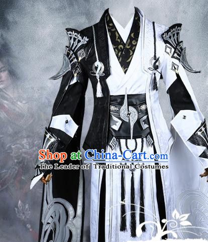 Chinese Ancient Cosplay Knight-errant Costume Nobility Childe Swordsman Body Armour Clothing for Men Chinese Men's Clothing, Chinese Clothing Traditional, Green Costumes, Warrior Costume, Warrior Outfit, Ancient Chinese Clothing, Chinese Costume, Dress Traditional, White Costumes