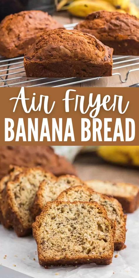 Air Fryer Banana Bread, Air Fryer Banana, Simple Brunch, Coffee Treats, Fried Bananas, Moist Banana Bread, Brunch Recipe, Air Fry Recipes, Healthy Banana Bread