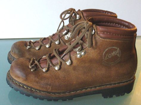 Vintage Made in Germany Lowa Hiking Boots by TheOldBagOnline, $69.99 Vintage Boots Men, 70s Hiking, Vintage Hiking Boots, Danner Hiking Boots, Style Reference, Plan A Trip, Vintage Thrift, 90s Mens, Outdoor Boots