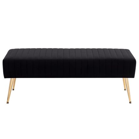 PRICES MAY VARY. 【Sturdy and Stylish Design】 The upholstered tufted ottoman bench wrapped in high-quality velvet offers ultimate comfort. This unique design is your perfect choice! 【Super Comfort】 Generously padded with high-density sponge, the bedroom bench seat is more soft and supportive than an ordinary sponge without collapse.Put your feet up on a velvet cushion and descend into pure relaxation and comfort. 【Versatile Use】 The elegant appearance of the bench can be adapted for most decorati