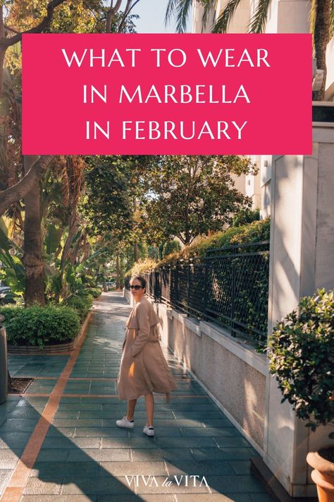 Explore what to wear in Marbella in February with our guide on chic, cozy attire suitable for Southern Spain's mild winter. Enhance your Europe travel destinations wardrobe with these essential Marbella outfits. Marbella Outfits, Spain Aesthetics, Marbella Old Town, Spain Aesthetic, Spain Itinerary, Canary Islands Spain, Marbella Spain, South Of Spain, Southern Spain