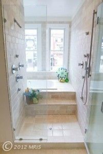 Walk In Shower 33 Bathtub In Shower, تصميم دورة مياه, Condo Makeover, Sunken Tub, Japanese Bathroom, Sanctum Sanctorum, Master Baths, Bathroom Master, Master Bath Ideas