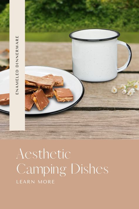 #afflink Simple camping aesthetic essentials. enameled dinnerware plates, bowls and mugs set