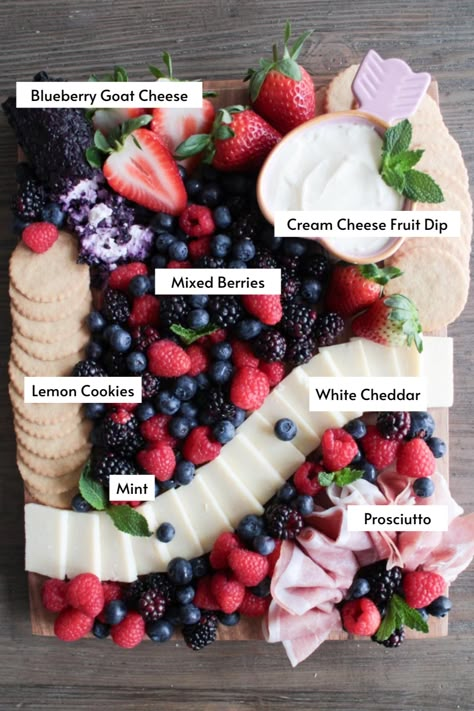 Tell your loved ones you love them “berry 🍓” much with this Valentine's Day Charcuterie Board! This sweet and savory cheese board, adorned with juicy fresh berries, is a great way to celebrate the holiday of love 💕. Charcuterie Board Ideas Fruit And Cheese, Berries Charcuterie Board, Berry Themed Charcuterie Board, Berry And Cheese Charcuterie Board, Fruit Cheese Meat Charcuterie Board, Galentines Brunch Charcuterie, Blueberry Charcuterie Board, Fruit And Sweets Charcuterie Board, Strawberry Shortcake Charcuterie Board