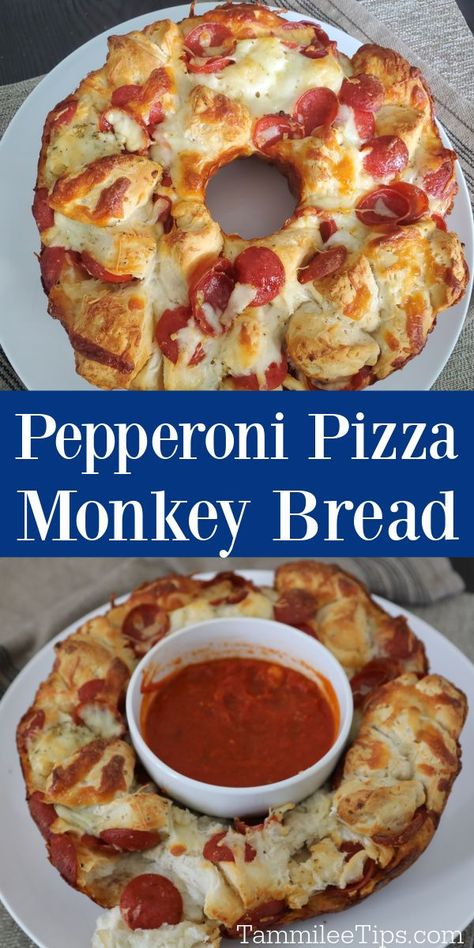 Pepperoni Pizza Monkey Bread, Pizza Monkey Bread, Baked Pizza, Appetizers Easy Finger Food, Best Appetizer Recipes, Pizza Recipes Homemade, Tailgate Food, Monkey Bread, Football Food