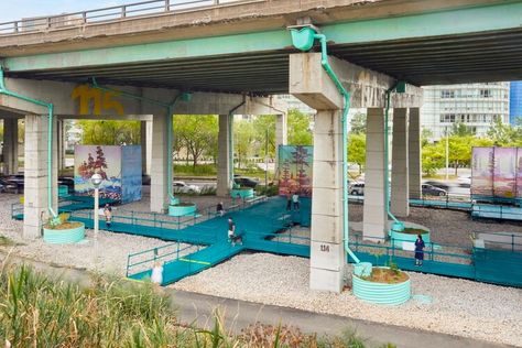 Urban Renewal from Below: 10 Public Spaces that Reclaim Neglected City Infrastructure | ArchDaily City Infrastructure, Under Bridge, City Planner, Public Architecture, Landscape And Urbanism, Chicago Architecture, Urban Fabric, Cultural Architecture, Education Architecture