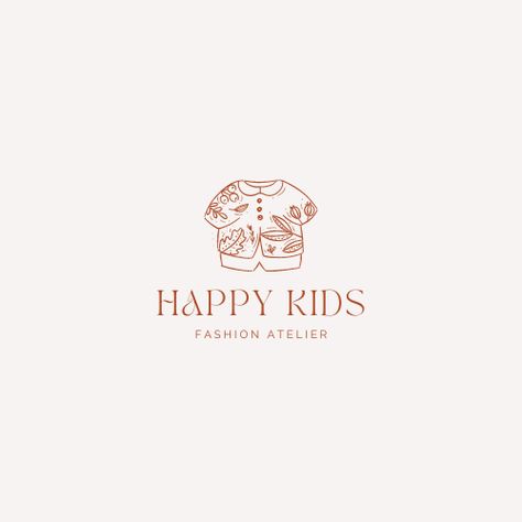 Canva Tan Kid Fashion Atelier Business Logo #logo #canva #kids #free #editable Garment Silhouette, Baby Logo Branding, Kindergarten Logo, Tailor Design, Fashion Atelier, Clothing Logo Design, Happy Bear, French Kids, Dublin Airport